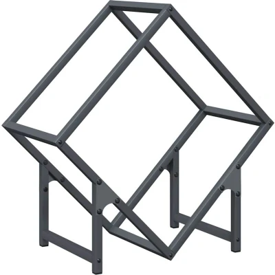 Image of vidaXL Firewood Rack Anthracite 50x25x50 cm Cold rolled steel