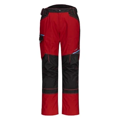 Image of Portwest T701 Mens WX3 Work Trousers Reinforced Safety Workwear with Kneepad Protection Deep Red Short, 40