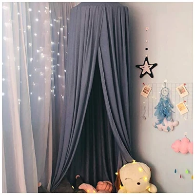 Image of Bed Canopy Kids Dome Mosquito Net Play Tent Nursery Room Decorations Hanging Dirty Dusty Canopies Navy(Height:2.5M)
