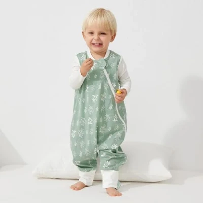 Image of Duomiaomiao Summer Sleeping Bag with Legs 0.5 Tog, Baby Feet, Cotton Toddler Bag, Sleeveless Wearable Blanket Breathable for Unisex Girls Boys 2 3 Years