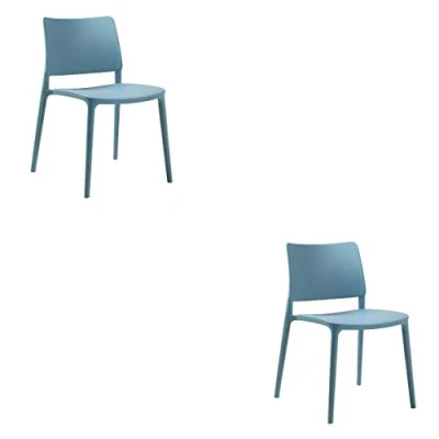 Image of BrackenStyle Joy S Polypropylene Dining Chair Stylish Modern Kitchen Seat Set of 2 Blue