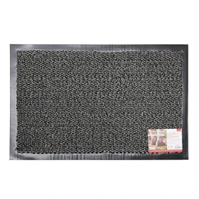 Image of JVL Heavy Duty Commodore Backed Barrier Door Floor Mat, Grey, 40 x 60 cm