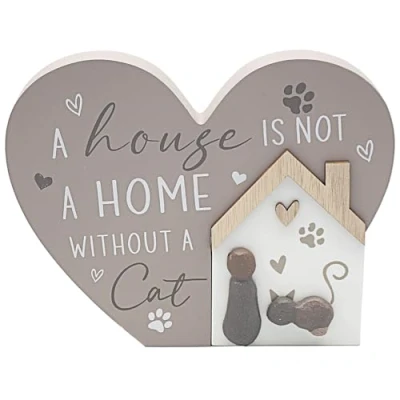 Image of Lesser &amp; Pavey British Designed Loving Quotes Plaque Message For Home or Office Cat Heart Great Friendship Gifts Birthdays Love and Affection