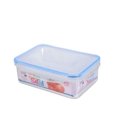 Image of HOMESHOPA Plastic Airtight Food Storage Container, 1 Pack 1.5 Litre Leakproof Rectangle Stackable Clip Lock Lid BPA Free Reusable Meal Prep Lunch Box, Microwave Freezer &amp; Dishwasher Safe