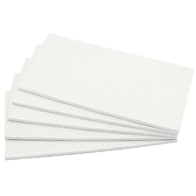 Image of Hettich Heavy Duty Rubber Furniture Glider Sheets, White, Rectangular, 5 pcs, Self Adhesive Protectors for Hardwood Floors, Non Slip, Noise Dampening