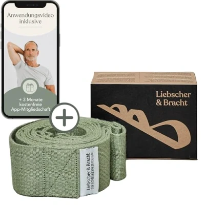 Image of Liebscher &amp; Bracht Original Shoulder Saver Stretch Strap with Loops for Easy Practice Pain Band Made of 100% Cotton Includes Exercises in the App Germany
