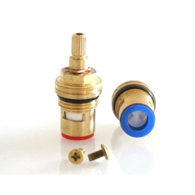 Image of 18 SPLINE HALF turn Replacement Brass ceramic disc tap valve quarter gland insert BSP 1/2&quot; (Solid screws provided)