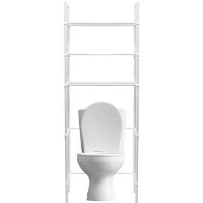 Image of BAODBF 3 Tier Over Toilet Storage Rack,Stainless Steel the Shelf,Bathroom Shelf,Over Unit for Toilet,Above Washing Machine(white)