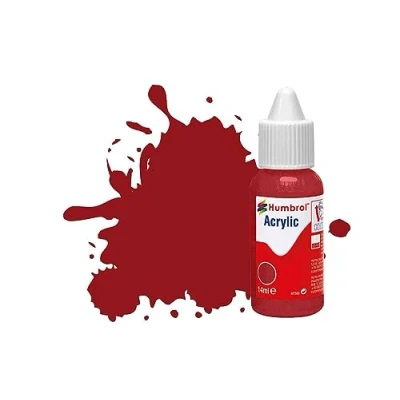 Image of Humbrol Model Paint DB0020 No 20 Crimson Gloss (14ml), Acrylic Paints for Models, Plastic, Metal, Wood, Glass, Ceramics and More, Touch Up Hobby Bottle Craft Kits