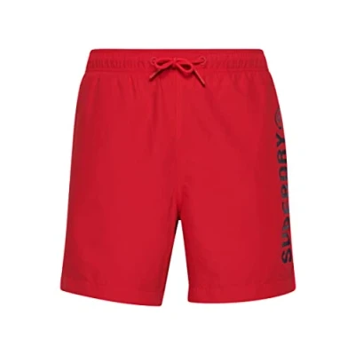 Image of Superdry Men&#039;s Code Core Sport 17 Inch Swim Trunks, Risk Red, M