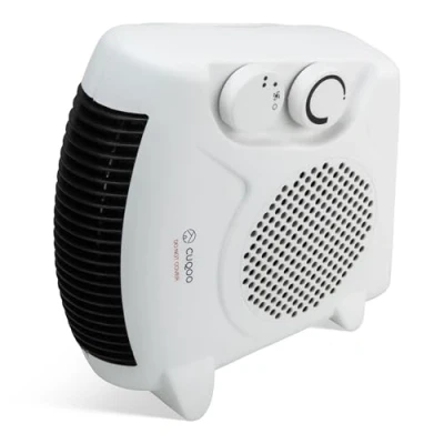 Image of CUQOO Powerful 2KW Fan Heater with 2 Heat settings &amp; Cool Function Upright Electric Quiet Space for Home Variable Thermostat Low Energy Usage Perfect Room