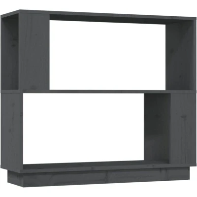 Image of vidaXL Book Cabinet/Room Divider Grey 80x25x70 cm Solid Wood Pine