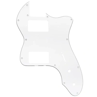 Image of Musiclily Pro 12 Holes Covered HH Guitar Pickguard For USA/Mexico Fender 72 Tele Thinline Style Electric Guitar, 3ply White