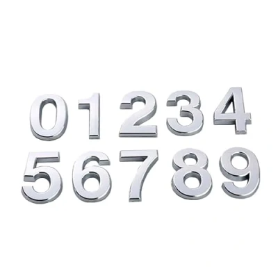 Image of NanTun 3D Silver House Numbers Mailbox Number 8 Self Adhesive 2 Inch Stickers for Doors and Mailboxes Hotel Room Apartment Office Cars Trucks