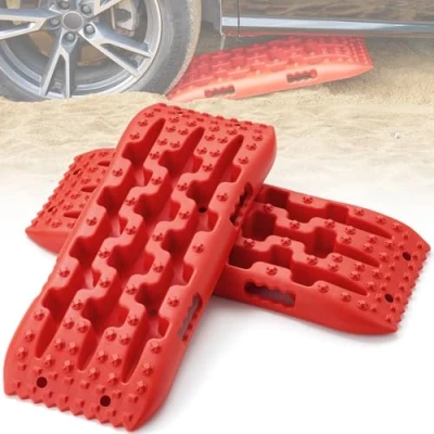 Image of 10 ton Traction Boards with pp Material, Recovery for Off road Vehicles/Cars/Pickups/SUVs/RVs, Pair Tire Mats on Snow, Sand, Mud and