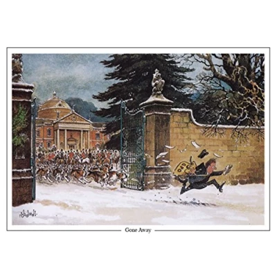Image of &quot;Gone Away&quot; by Norman Thelwell A5 fox hunting greeting card with envelope