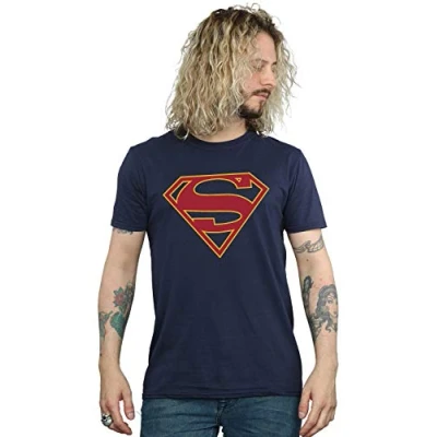 Image of DC Comics Men&#039;s Supergirl Logo T Shirt Navy Blue Large