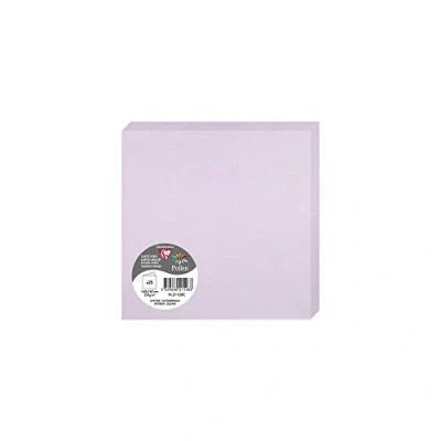 Image of Clairefontaine Ref 21128C Pollen Folded Card (Pack of 25 Sheets) 160 x 160mm Sized, 210gsm Card, Inkjet &amp; Laser Printer Compatible, Acid Free Wisteria