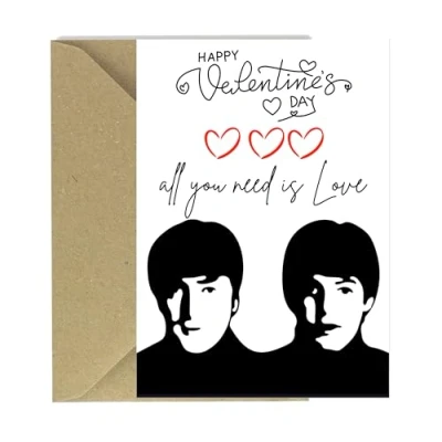Image of Cards The Beatles All You Need Is Love Valentines Day A5 Size