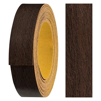 Image of haggiy melamine edge tape self adhesive 18 mm x 5 m I furniture secure hold without ironing banding veneer for shelves/wooden panels (Dark Walnut)