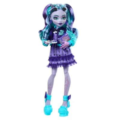 Image of Monster High Fearbook Twyla Doll and Accessories Set with Game Club Theme including Varsity Jacket, Yearbook, Board Cookies
