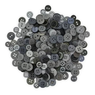 Image of celloexpress Pack of 250g Tiny Grey Mixed Small Sizes Various Buttons for Sewing and Crafting