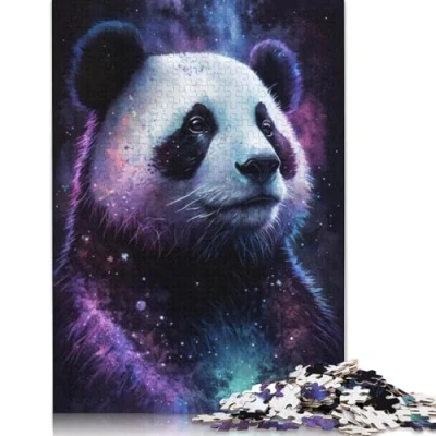 Image of Puzzle for Adults Galaxy Animals Panda 1000 Pieces Jigsaws Cardboard Jigsaw Puzzles Kids Home Decor (Size 38x26cm)