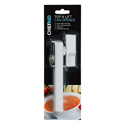 Image of Chef Aid Top N Lift Can Opener, Opener with Stainless Steel Blade, Ideal Tin for Arthritic Hands Large Grip Handles
