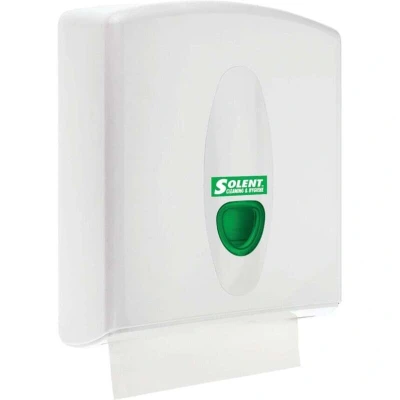 Image of Solent Cleaning White Folded Hand Towel Dispenser