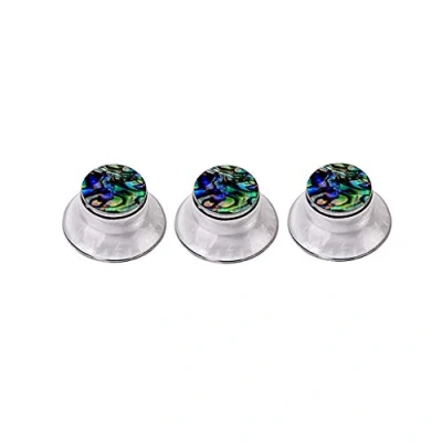 Image of Alnicov Guitar Contral Knobs,Silver Electric Speed Knobs With Abalone Shell Tone Volume Control 3 Pack
