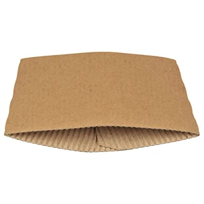 Image of ABENA Cup Sleeves Pack of 100 for Takeaway Cups Suitable 12oz Coffee to 16oz be Used with Cardboard and Hot Drink Disposable