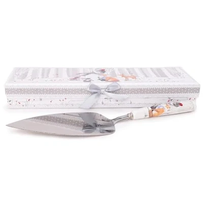 Image of Christmas Concepts® Snowman &amp; Friends Deluxe Ceramic Tableware Range (Cake Slice (white))