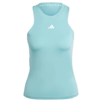 Image of adidas Women&#039;s AEROREADY Train Essentials Regular 3 Stripes Tank Top, Mint ton/White, L