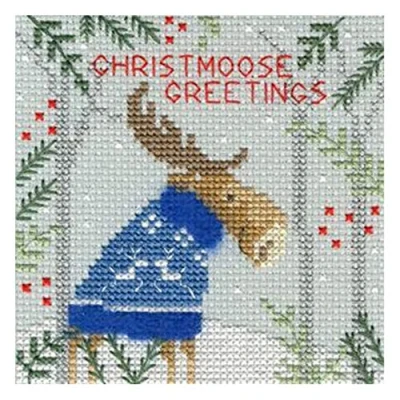 Image of Bothy Threads Cross Stitch Kit Christmas Card Xmas Moose