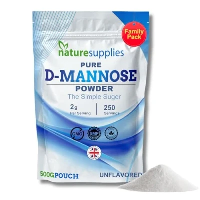Image of D Mannose Powder Bulk Buy 500g Pure for Natural Support (NOT Capsules or Tablets) GMO Free, Vegan Friendly, No Chemicals High Strength Dmannose Supplement by Naturesupplies