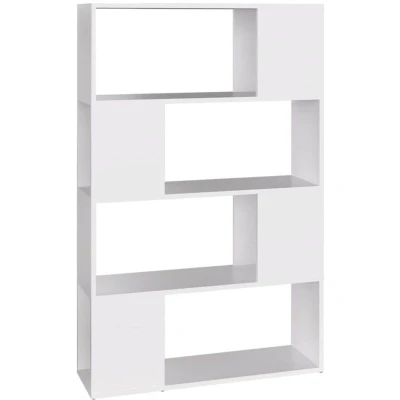 Image of vidaXL Book Cabinet Room Divider White 80x24x124.5 cm Engineered Wood