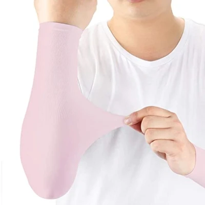 Image of Arm Sleeves UV Protection,Arm Warmers Support Stretchy Anti slip,Compression to Cover Arms Womens Mens Youth for Covering Tattoo Basketball Running Cycling Gardening Outdoor (Pink,1 Pair)