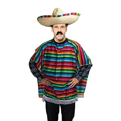 Image of Bristol Novelty AC560 Mexican Poncho Adult Costume, One Size