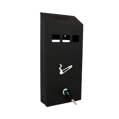 Image of Buckingham Wall Mounted Outdoor Cigarette Bin, Ashtray , Ash Heavy Duty Pubs Clubs, Office, Home Luminous Motif, Smoking, Lockable, Slimline, Premium Quality