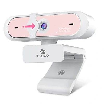 Image of NexiGo 60FPS AutoFocus 1080P Webcam with Dual Microphone &amp; Privacy Cover, 2021 N660P Pro HD USB Computer Web Camera, for OBS Gaming Zoom Meeting Skype FaceTime Teams, Pink