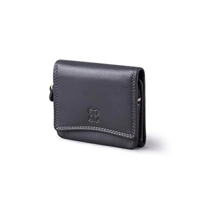 Image of Lakeland Leather Ladies Small Flapover Purse in Black