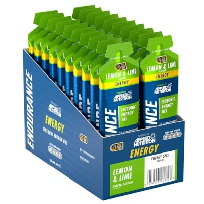 Image of ISOTONIC Caffeine Free Energy Gel Performance Enhancing Formula Zero Fat Sugar 23g Carbohydrates (Pack of 20 x 60g) (Lemon &amp; Lime)
