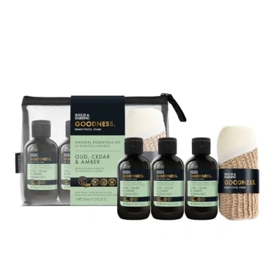 Image of Baylis &amp; Harding Goodness Oud, Cedar Amber Essentials Gift Set Vegan Friendly (Pack of 1)