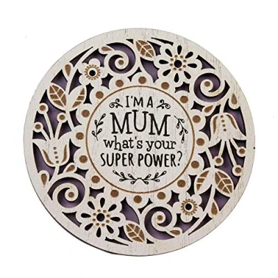 Image of History &amp; Heraldry Woodcuts Sentiment Wooden Coaster Gift Idea Mum