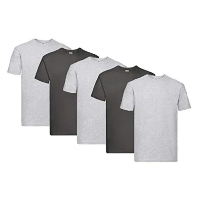 Image of Fruit of the Loom Men&#039;s Super Premium Short Sleeve T Shirt (Pack 5) Multicolour XX Large