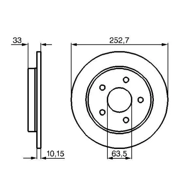 Image of 1630012, 5022669, 5022949, 5027464, 6158215 Brake disc BOSCH 0 986 478 196 253mm 10mm 5 112mm solid Oiled FORD: Scorpio 1, Mk1 Saloon