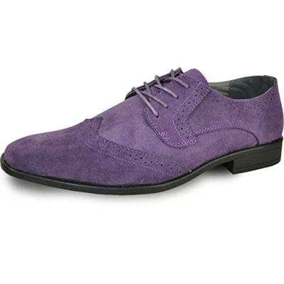 Image of BRAVO Men Dress Shoe KING 3 Classic Faux Suede Oxford with Leather Lining Wide Width Available