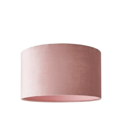 Image of Modern Blush Pink Velvet Cylinder Ceiling Pendant Lampshade/Table Lamp Drum Light Shade Medium