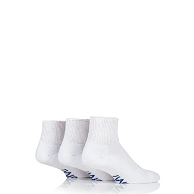 Image of 3 Pair White Footnurse Gentle Grip Diabetic Ankle Socks Ladies 4 8 Iomi