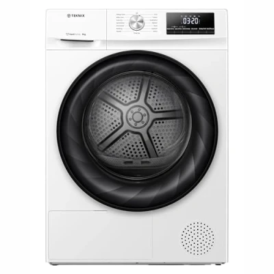 Image of Teknix TKHP8HW 60cm Freestanding 8kg Heatpump Front Load Tumble Dryer AI Sensor Dry Allergy Care White A++ Rated